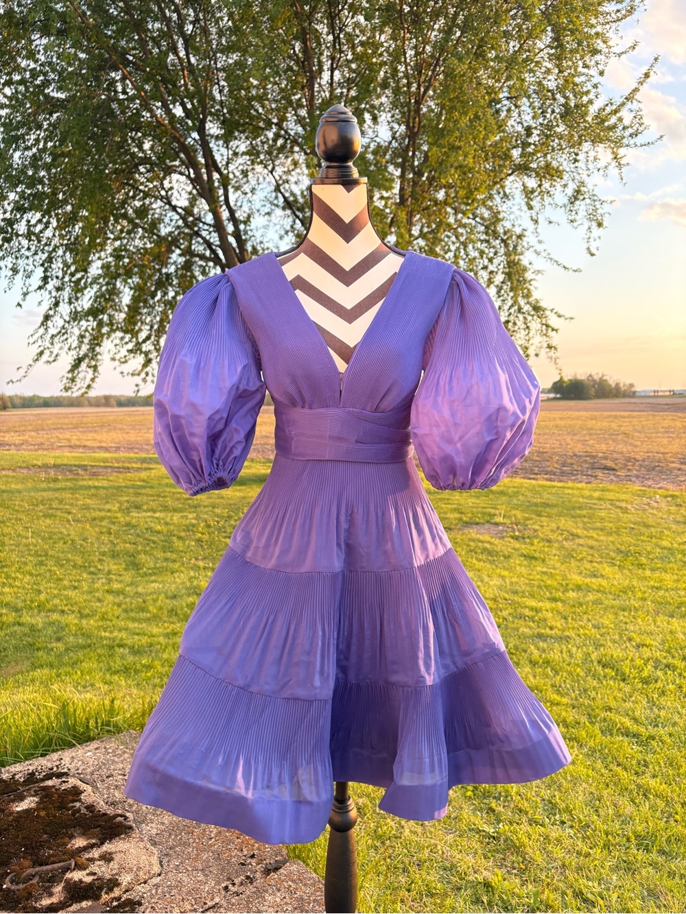 Zimmermann Pleated Mini Dress Lapis